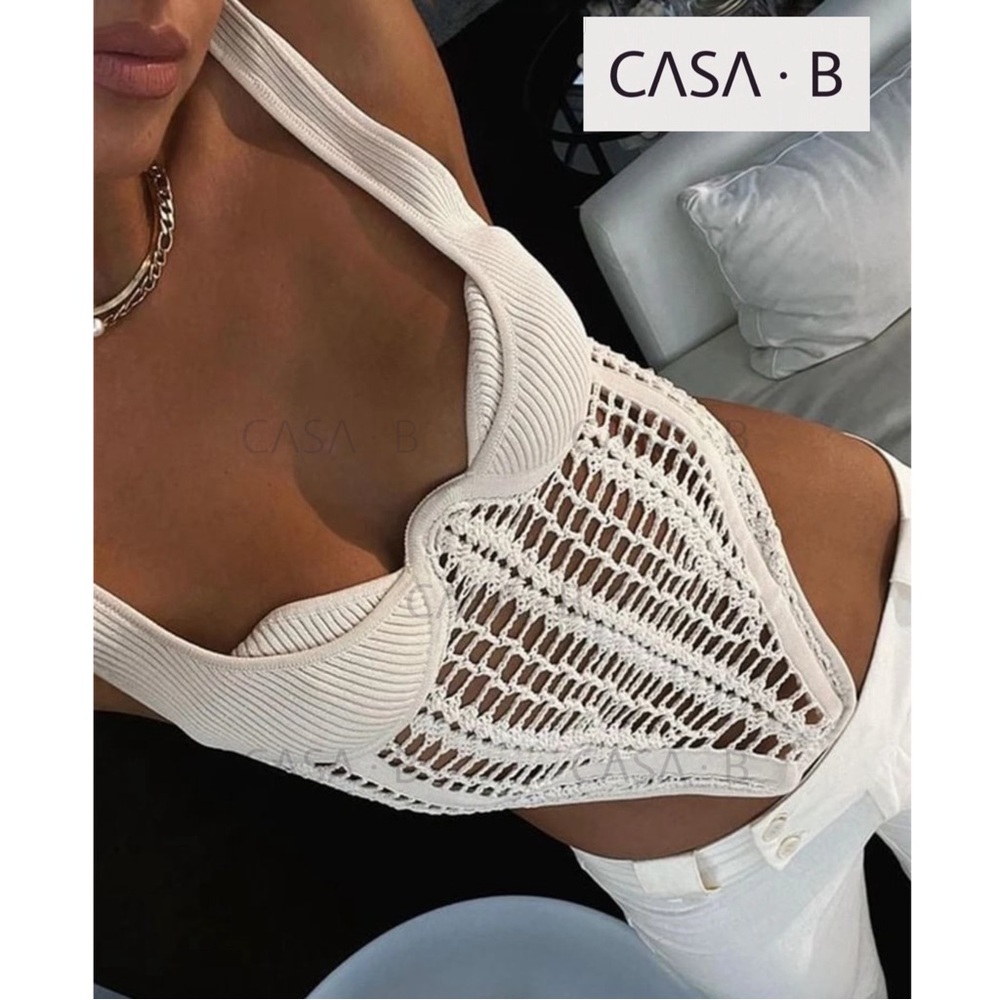 NEW💫CASA B| Siren Crochet Bustier Corset Top in Bone